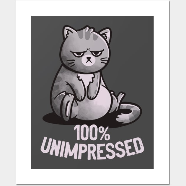 100% Unimpressed Cute Funny Cat Gift Wall Art by eduely